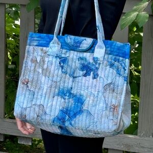 Quilted Wide Tote Bag